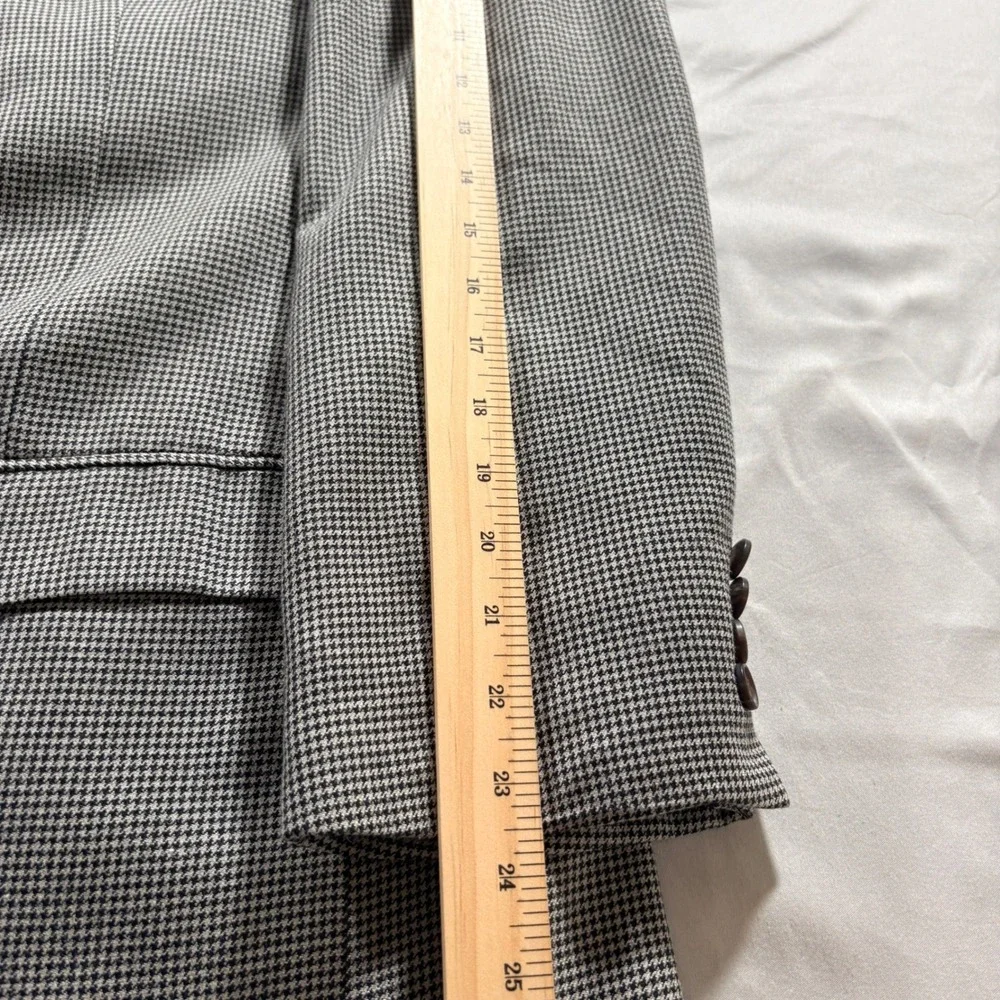 Lauren Ralph Lauren Blazer Men 46L Houndstooth Silk Wool Sport Coat Professional